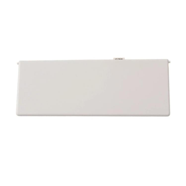 Light gray sun visor vanity mirror cover, rectangular with central latch