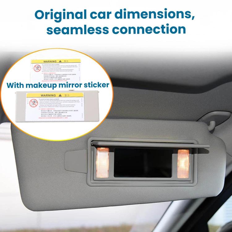 Gray sun visor vanity mirror cover with vanity mirror window
