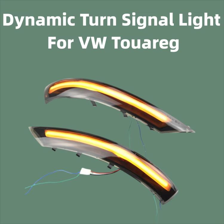 Dynamic turn signal light for side mirrors, pair, black housing with amber running light