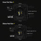 Motorcycle knee and elbow pads, black camo with SULAITE logo and yellow vent accents