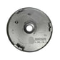 Fuel tank outer lock cover backing plate, gray plastic with mounting clips and central hole