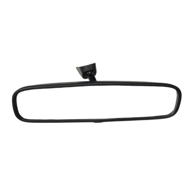 Black interior rearview mirror with arched frame and central clip mounting