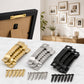 Sawtooth picture frame hanging hooks kit in gold, silver, and black with screws