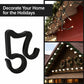 50 PCS/Pack Christmas Light Clips Gutter Hooks for Outdoor String Lights, Gutter Hooks