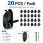 20-pack screw-in string light hooks with screws, black clips