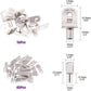 120 PCS/Box Shelf Pegs Kit 4 Assorted Styles Metal Shelf Support Pins Brackets Assortment, 120 PCS/Box