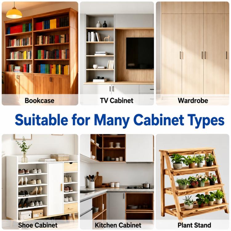 Silver shelf support peg hardware for bookcase, TV cabinet, wardrobe, and plant stand