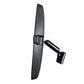 Black interior rearview mirror with support arm and clip-style mounting