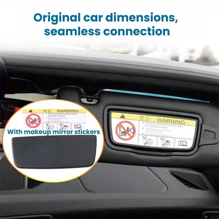 Left-hand drive sun visor vanity mirror cover with seamless fit