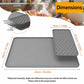 Gray silicone countertop mat with textured draining insert and raised rim edge