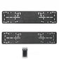 Black ABS Euro license plate frame set with RCS logo, textured panel and mounting holes