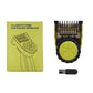 Adjustable guide comb for Philips OneBlade, black with lime green adjustment wheel