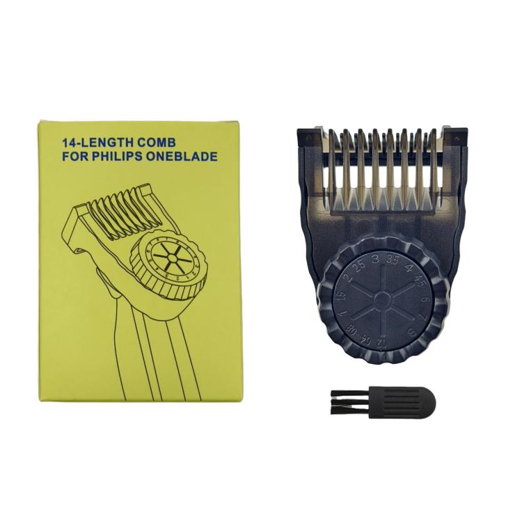 Adjustable guide comb for Philips OneBlade, black with dark gray adjustment wheel