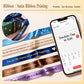 Satin ribbon label printing kit with blue ribbon, greeting card and mobile preview