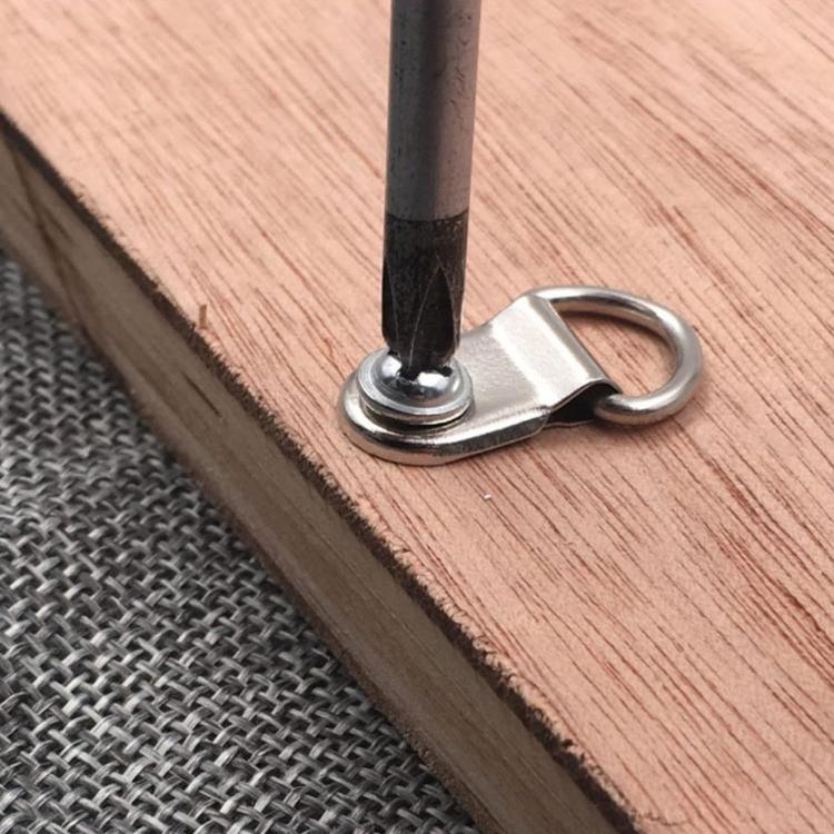 Small D-Ring Picture Hangers Single Hole Frame Hanging Hooks with Screws, 100 PCS/Pack, 100 PCS/Box