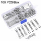 100 PCS/Box Sawtooth Picture Hangers Kit Heavy Duty Frame Hanging Hooks With Screws