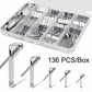 136 PCS/Box Heavy Duty Picture Hangers Kit Wall Frame Hanging Hooks with Nails
