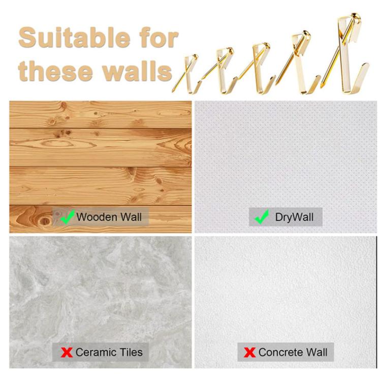 136 PCS/Box Heavy Duty Picture Hangers Kit Wall Frame Hanging Hooks with Nails