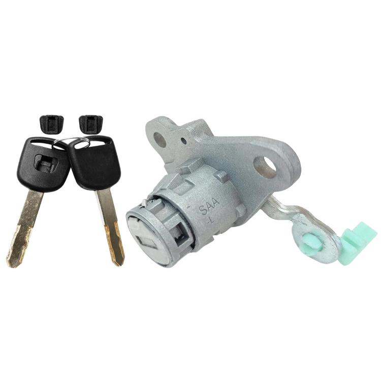 Left door lock cylinder with two keys and matching key blanks