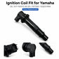 Black ignition coil in angled view with electrical connector
