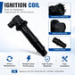 Black ignition coil with electrical connector and insulated body