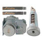 Ignition lock cylinder with two keys and pin tumbler cylinder, gray finish