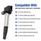 Ignition coil shown with compatibility list and 4-pin connector