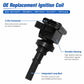 Black ignition coil with 3-pin connector and integrated boot, angled view