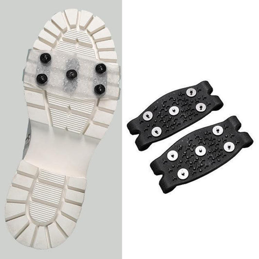 1 Pair AOTU AT8613 5-Stud Ice Cleats Anti-Slip Crampons Shoes Grippers Cover For Snow Hiking Walking