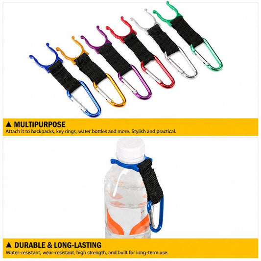 AOTU AT7611 Aluminum Water Bottle Holder Clip Portable Drink Carrier Buckle Hook, Color Random Delivery