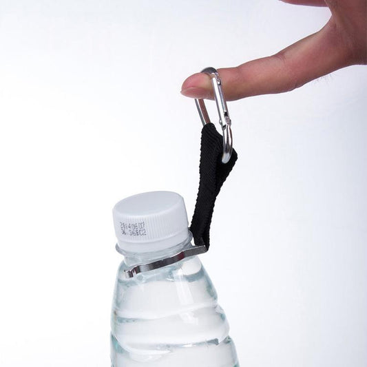AOTU AT7611 Aluminum Water Bottle Holder Clip Portable Drink Carrier Buckle Hook, Color Random Delivery