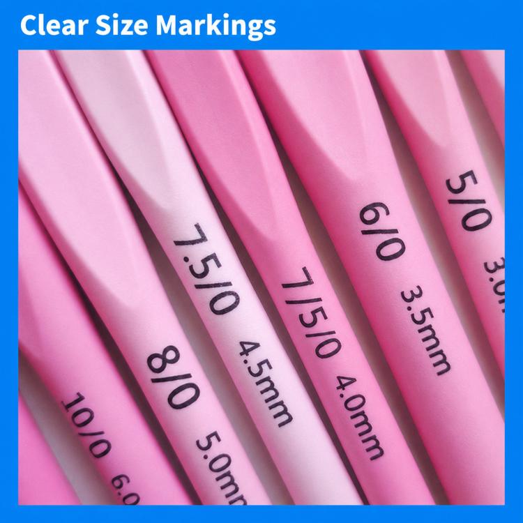 Plastic Soft-Handle Aluminum Crochet Hook Set Yarn DIY Knitting Tools, 10 PCS/Pack, 34 PCS/Pack