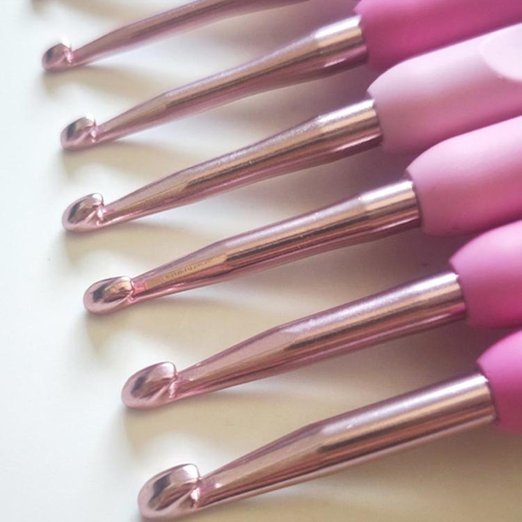 Plastic Soft-Handle Aluminum Crochet Hook Set Yarn DIY Knitting Tools, 10 PCS/Pack, 34 PCS/Pack