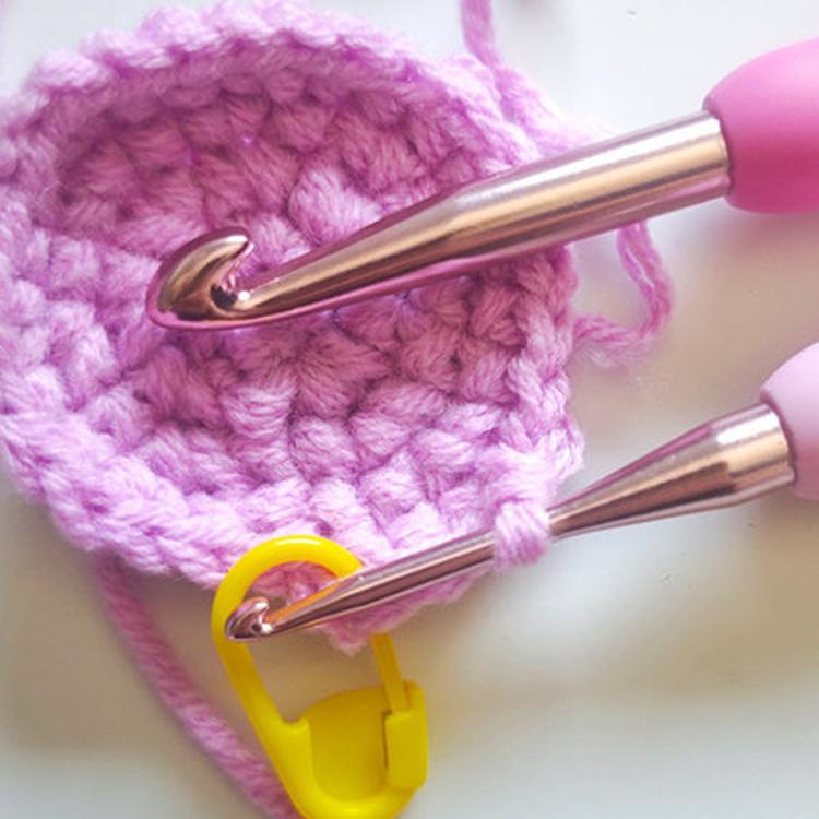 Plastic Soft-Handle Aluminum Crochet Hook Set Yarn DIY Knitting Tools, 10 PCS/Pack, 34 PCS/Pack