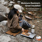 Folded brown camping seat pad for outdoor sitting, moisture-resistant foam mat