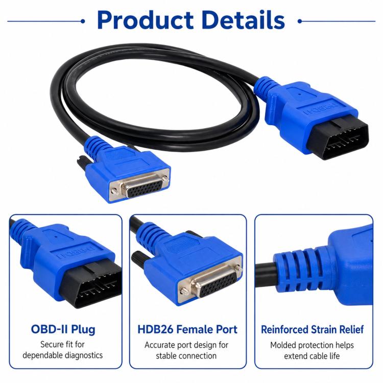 NEXIQ Automotive Diagnostic Cable 493113 OBD to HDB26 Data Read Cable