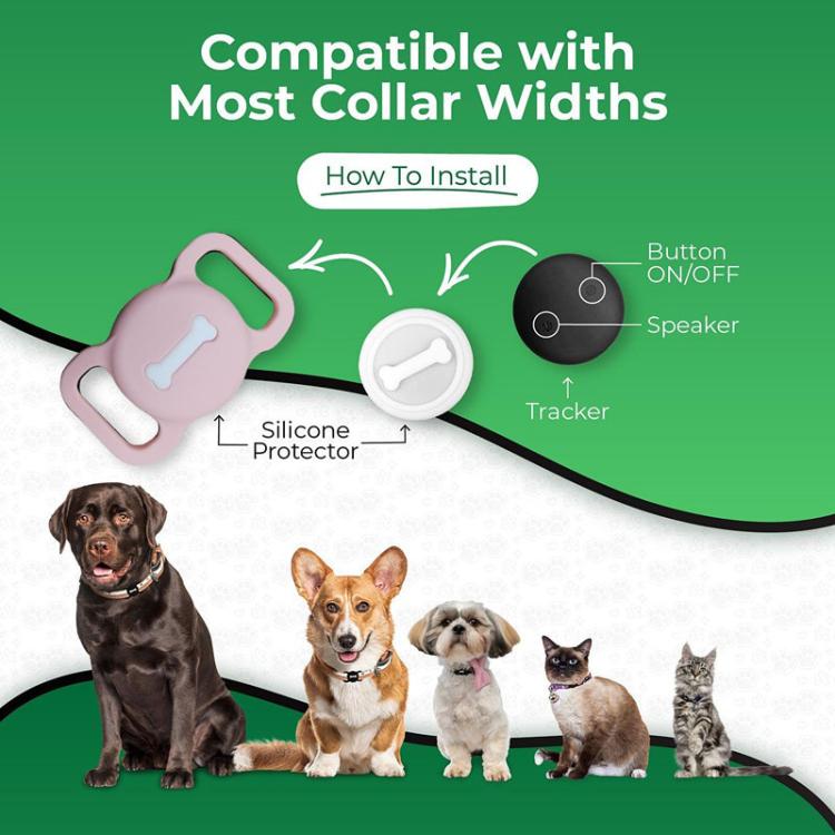 Silicone tracker protector and attachment steps for different collar widths