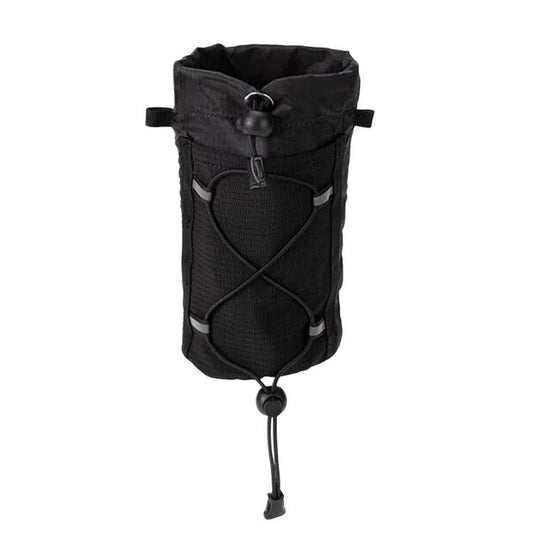 AOTU AT8017 Backpack Shoulder Strap Water Bottle Holder Pouch With Front Mesh Pocket For Outdoor Hiking, Black, Army Green, Orange, Gray, With Crossbody Strap Black, With Crossbody Strap Army Green, With Crossbody Strap Orange, With Crossbody Strap Gray