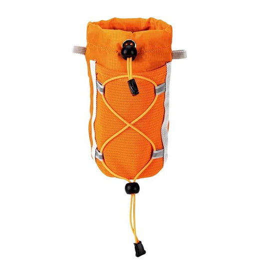 AOTU AT8017 Backpack Shoulder Strap Water Bottle Holder Pouch With Front Mesh Pocket For Outdoor Hiking, Black, Army Green, Orange, Gray, With Crossbody Strap Black, With Crossbody Strap Army Green, With Crossbody Strap Orange, With Crossbody Strap Gray