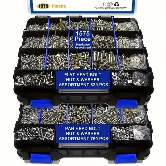 1575pcs /Box 304 Stainless Steel Screws Nuts Phillips Head Pan Head Set