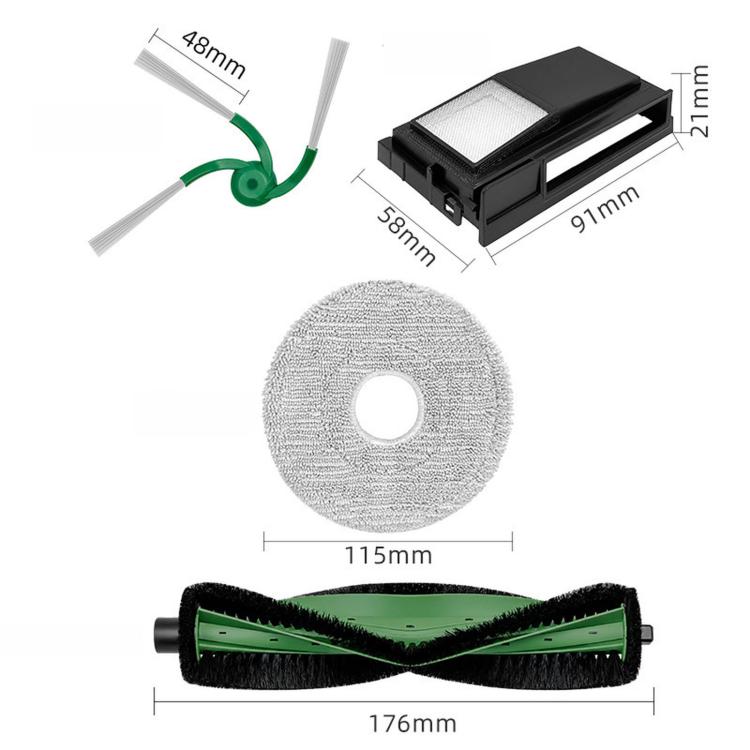 Replacement For iRobot Roomba Plus Combo 415, 515, 575 Robot Vacuum, Main Brush, Side Brush, Filter, Mop Pad, Dust Bag, Mop Bracket & Pad