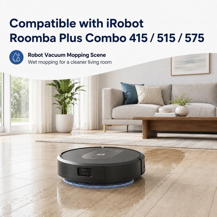 Replacement For iRobot Roomba Plus Combo 415, 515, 575 Robot Vacuum, Main Brush, Side Brush, Filter, Mop Pad, Dust Bag, Mop Bracket & Pad