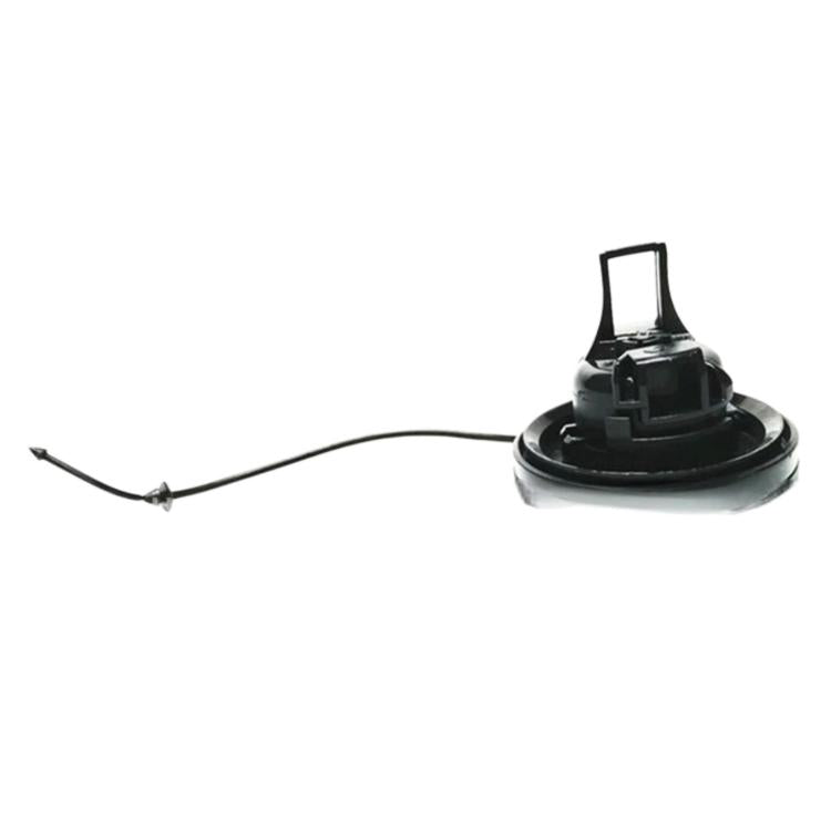 Fuel tank inner cap assembly, black cap with central latch and two wiring leads