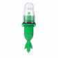 Green LED marine marker light with clear top and snap-on mounting base