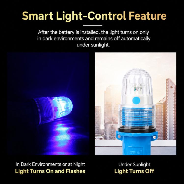 Blue LED net marker light with clear dome and mounted base