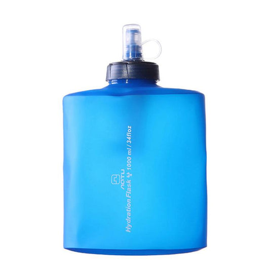 AOTU AT6641 Collapsible Soft Flask TPU Water Bottle Foldable Hydration Bladder For Trail Running Hiking, 1000ML, 2000ML