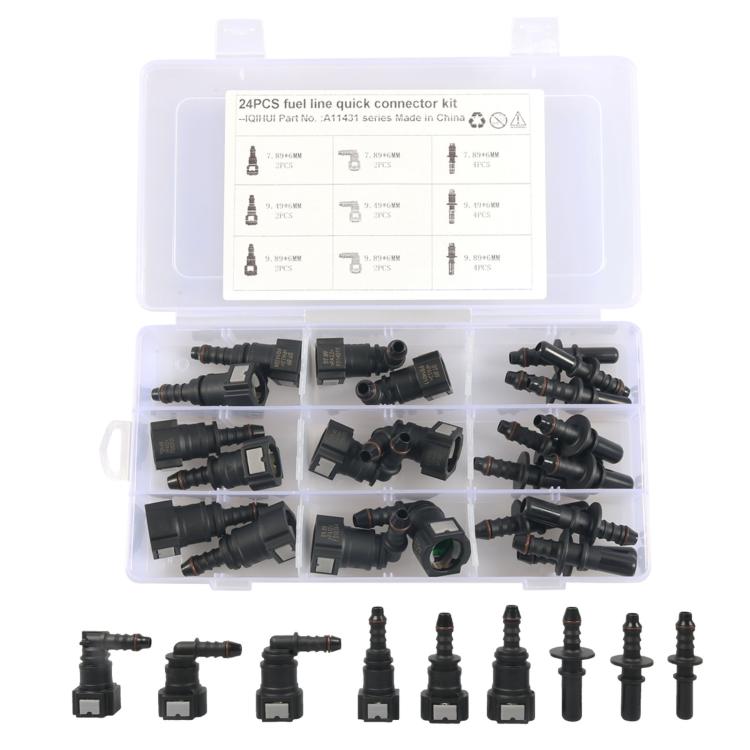 Car Motorcycle Fuel Line Quick-Connect Fitting Kit, 24pcs /Box 6mm, 24pcs /Box 8mm