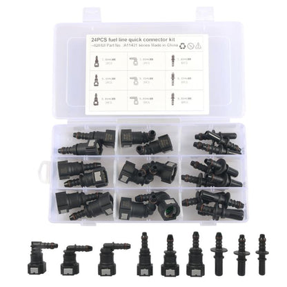 Car Motorcycle Fuel Line Quick-Connect Fitting Kit, 24pcs /Box 6mm, 24pcs /Box 8mm