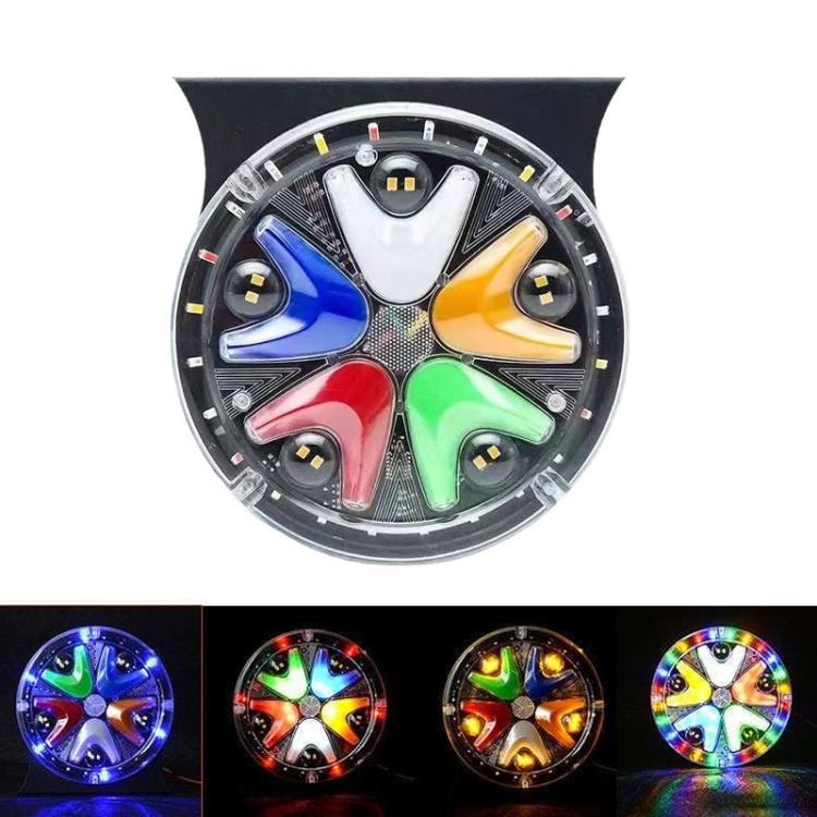 Round multicolor LED truck side marker warning strobe light assembly, black housing