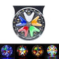 Round LED warning strobe light with blue red green orange wedge LEDs and black bezel